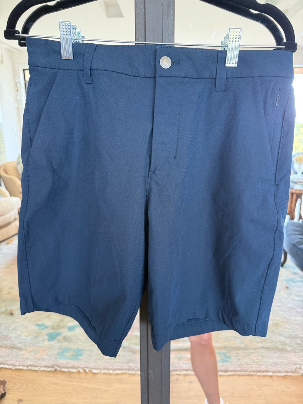 lululemon Navy Flat-Front Performance Shorts